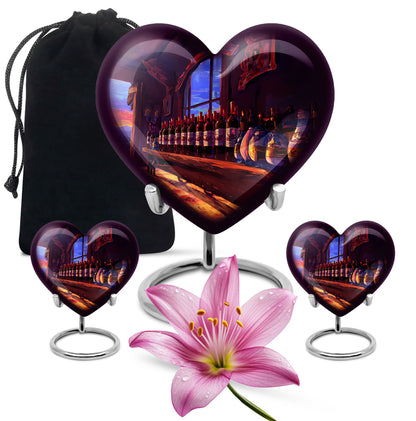 10-inch heart-shaped wine urn for adults ashes, 