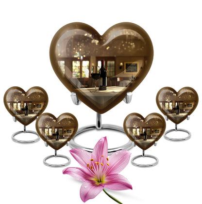 10-inch heart-shaped wine Urn cremation urn for dad made of aluminium