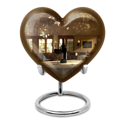 10-inch heart-shaped wine Urn cremation urn for dad made of aluminium