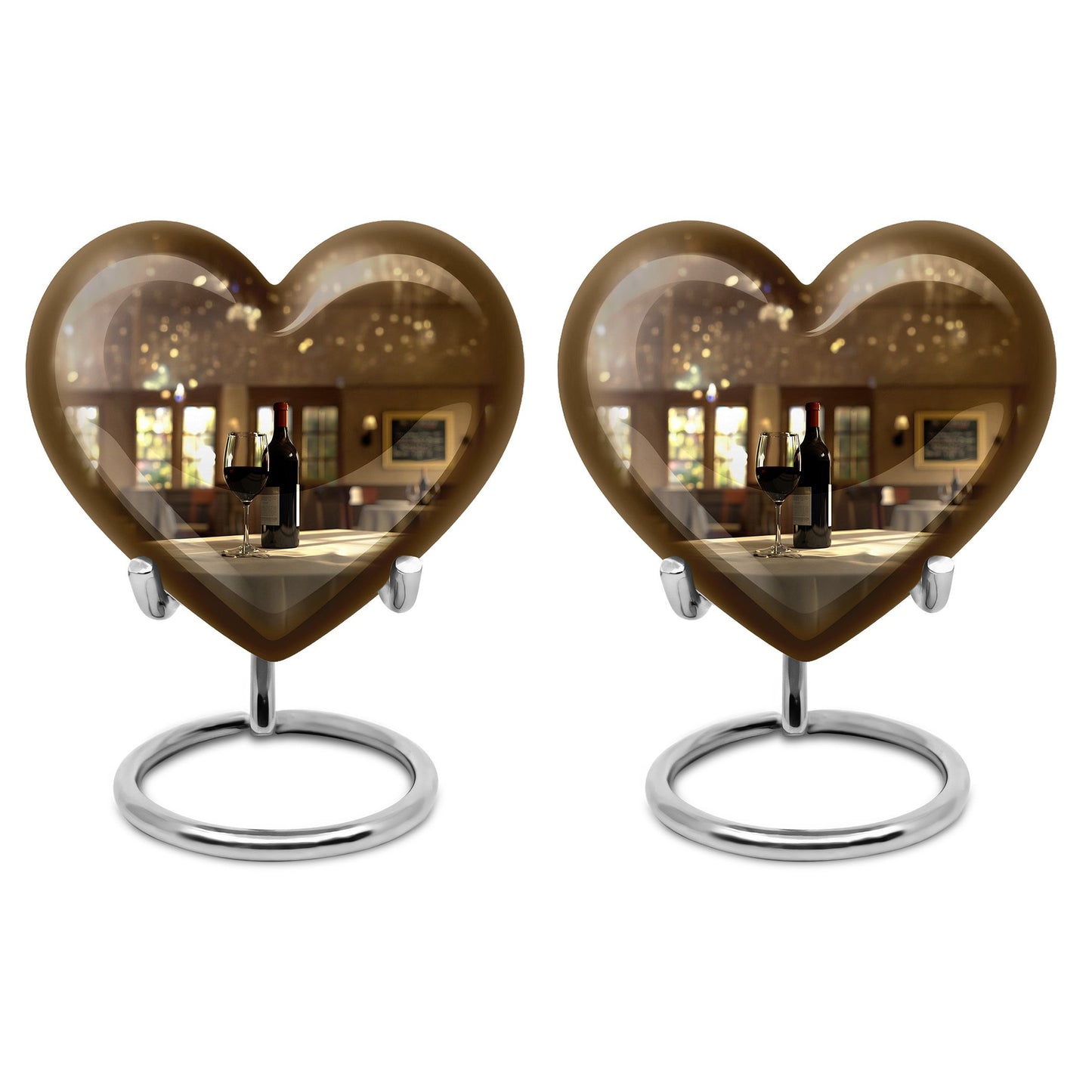 10-inch heart-shaped wine Urn cremation urn for dad made of aluminium