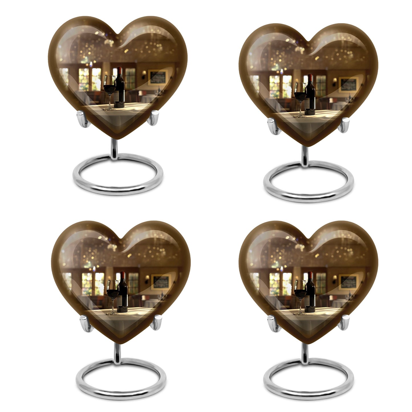 10-inch heart-shaped wine Urn cremation urn for dad made of aluminium