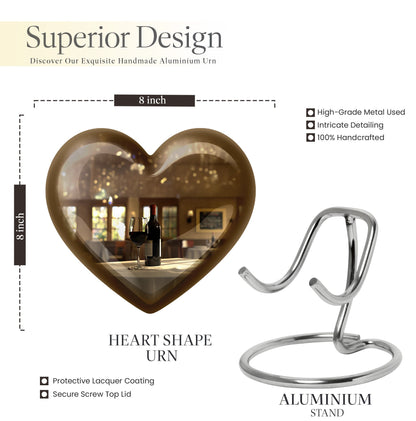 10-inch heart-shaped wine Urn cremation urn for dad made of aluminium