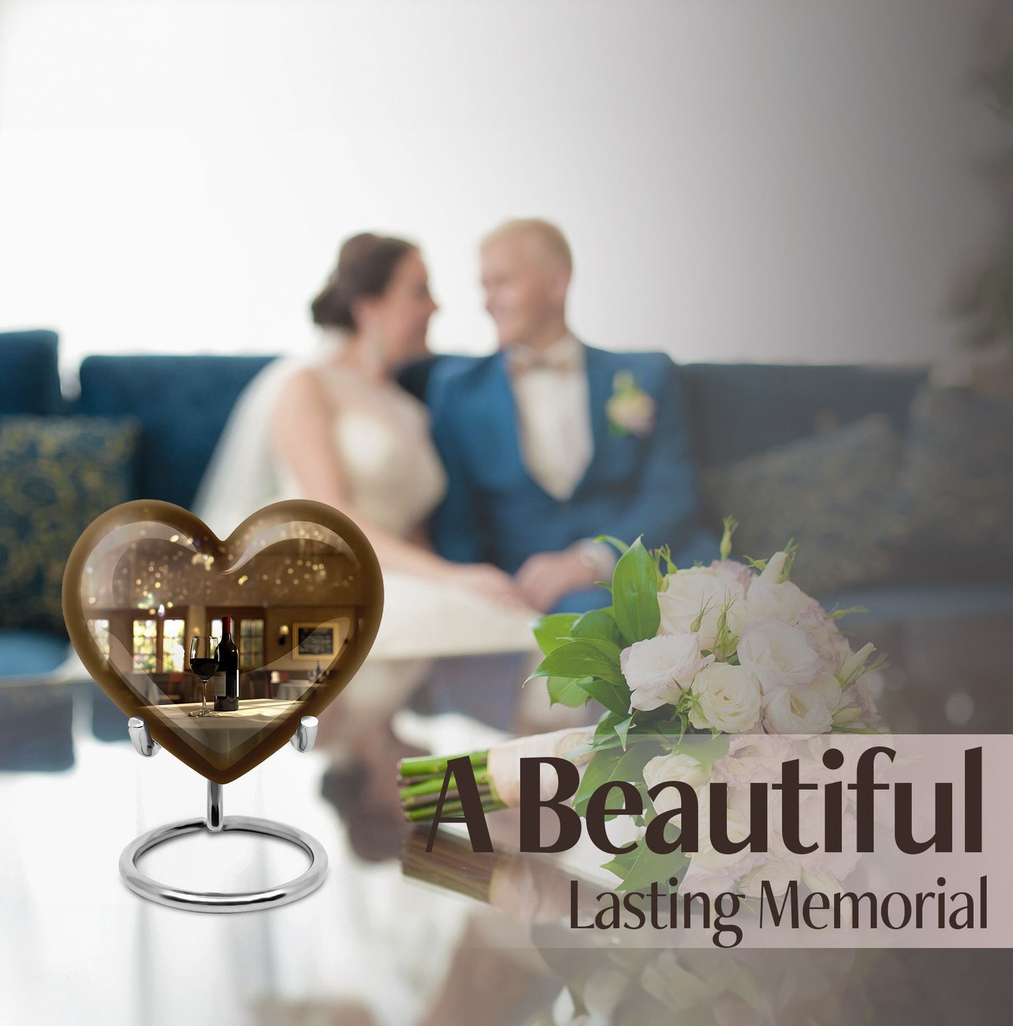 10-inch heart-shaped wine Urn cremation urn for dad made of aluminium