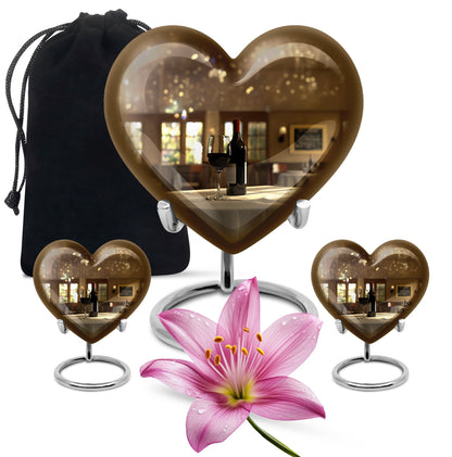 10-inch heart-shaped wine Urn cremation urn for dad made of aluminium