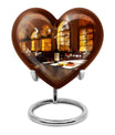 10-inch heart design wine urn, an abstract theme memorial adult urn in aluminium