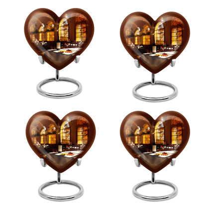 10-inch heart design wine urn, an abstract theme memorial adult urn in aluminium