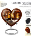10-inch heart design wine urn, an abstract theme memorial adult urn in aluminium