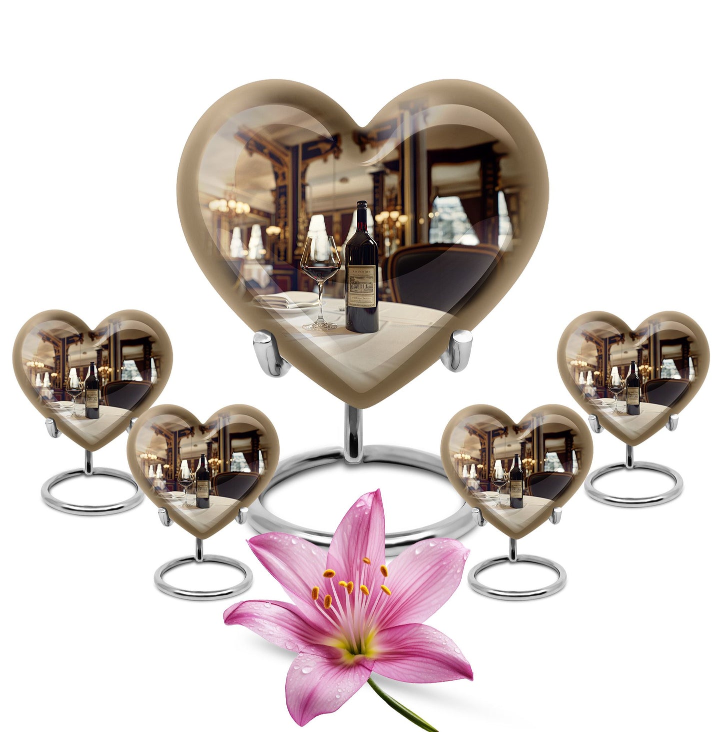 heart-shaped wine urn for cremation ashes
