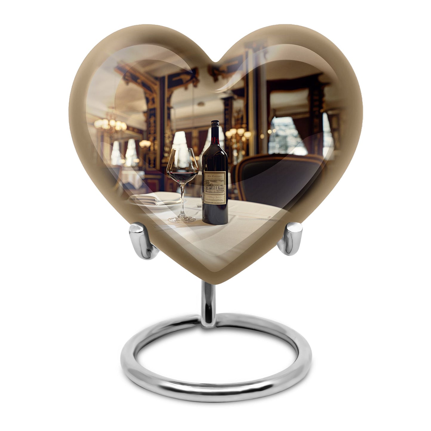 heart-shaped wine urn for cremation ashes