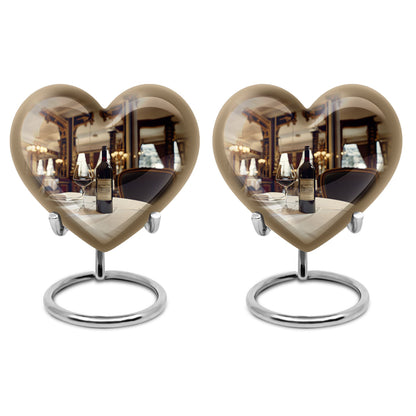 heart-shaped wine urn for cremation ashes