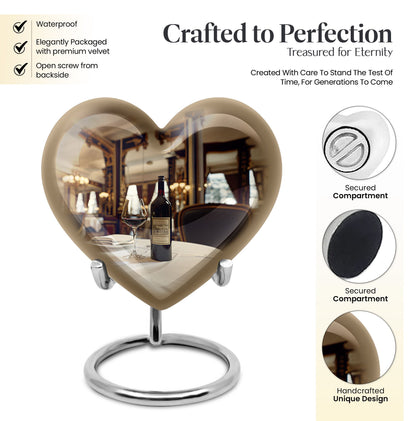 heart-shaped wine urn for cremation ashes