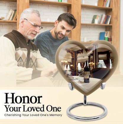 heart-shaped wine urn for cremation ashes