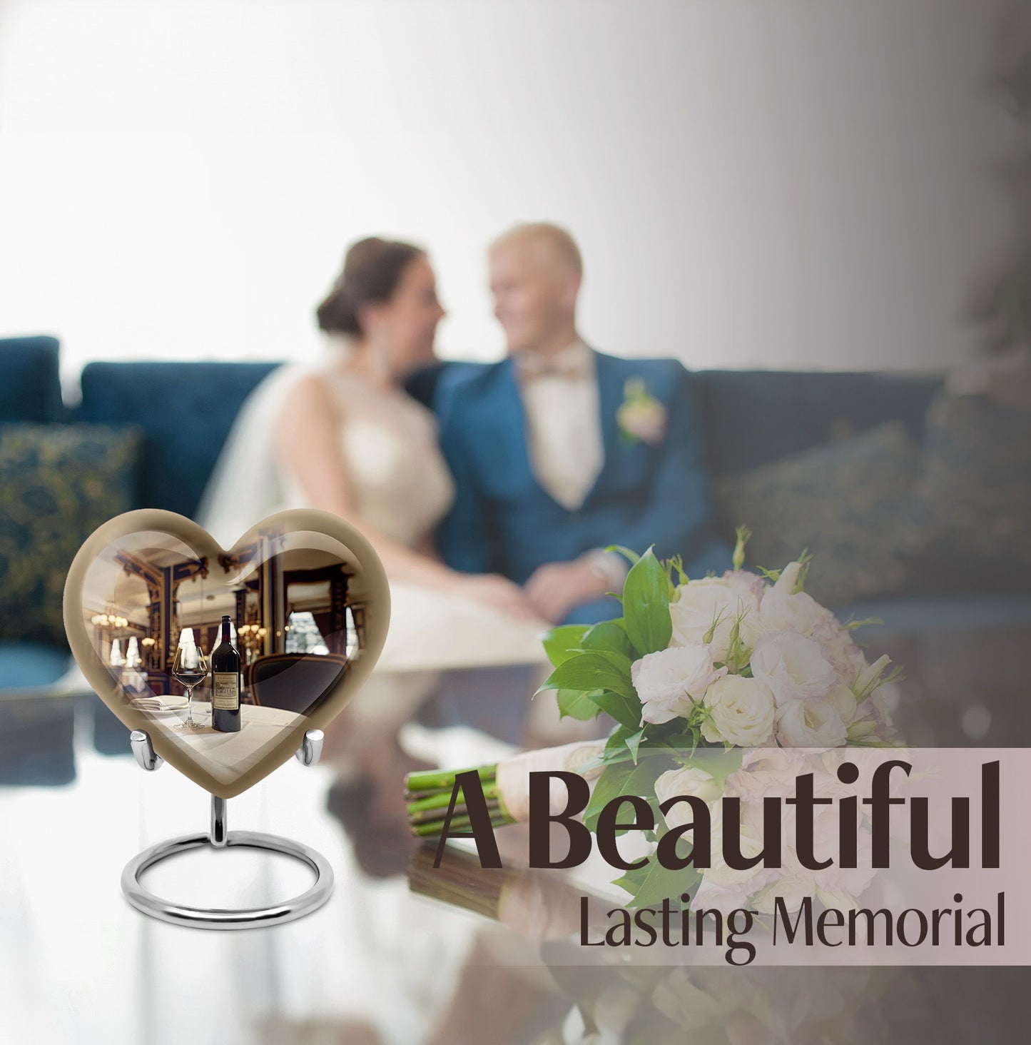 heart-shaped wine urn for cremation ashes