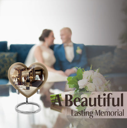 heart-shaped wine urn for cremation ashes
