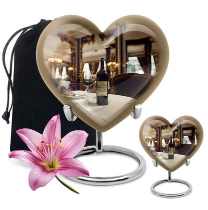 heart-shaped wine urn for cremation ashes