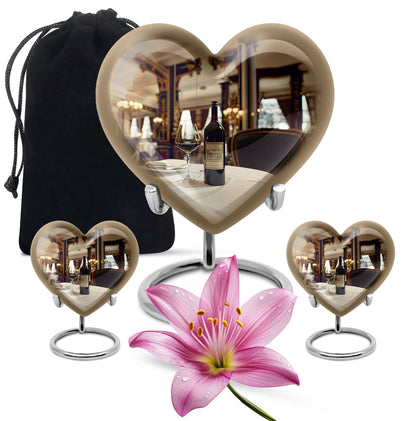 heart-shaped wine urn for cremation ashes