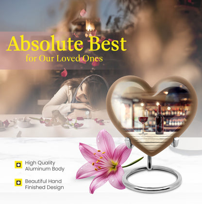 10 inch heart-shaped wine urn