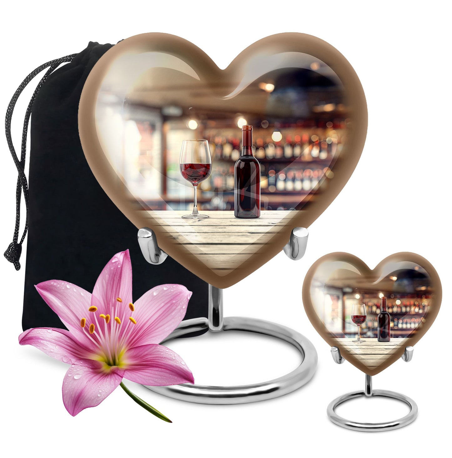 10 inch heart-shaped wine urn