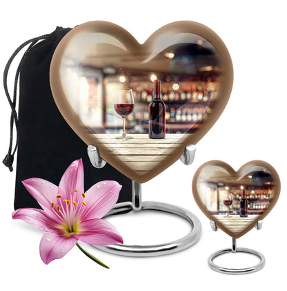 10 inch heart-shaped wine urn
