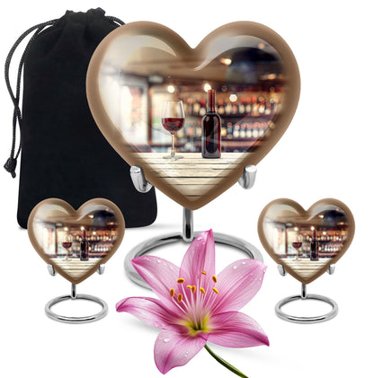 10 inch heart-shaped wine urn