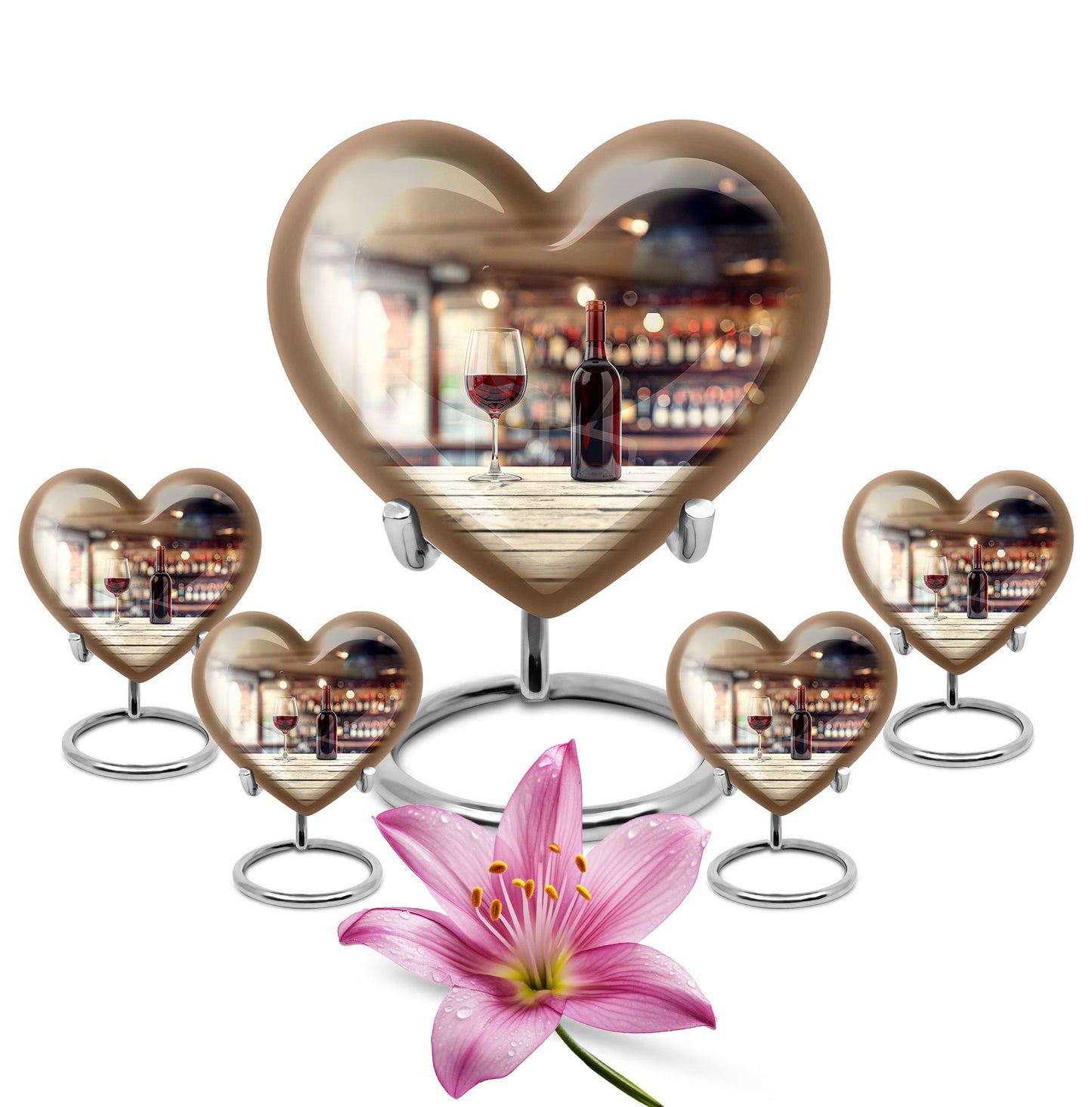 10 inch heart-shaped wine urn