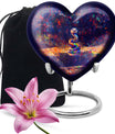 10-inch aluminium heart-shaped snake urn for human ashes with engraving option