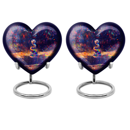 10-inch aluminium heart-shaped snake urn for human ashes with engraving option
