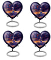 10-inch aluminium heart-shaped snake urn for human ashes with engraving option