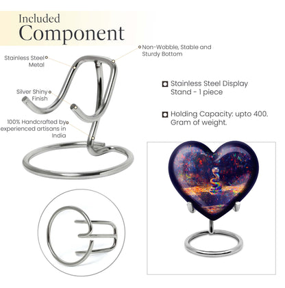 10-inch aluminium heart-shaped snake urn for human ashes with engraving option