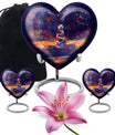 10-inch aluminium heart-shaped snake urn for human ashes with engraving option