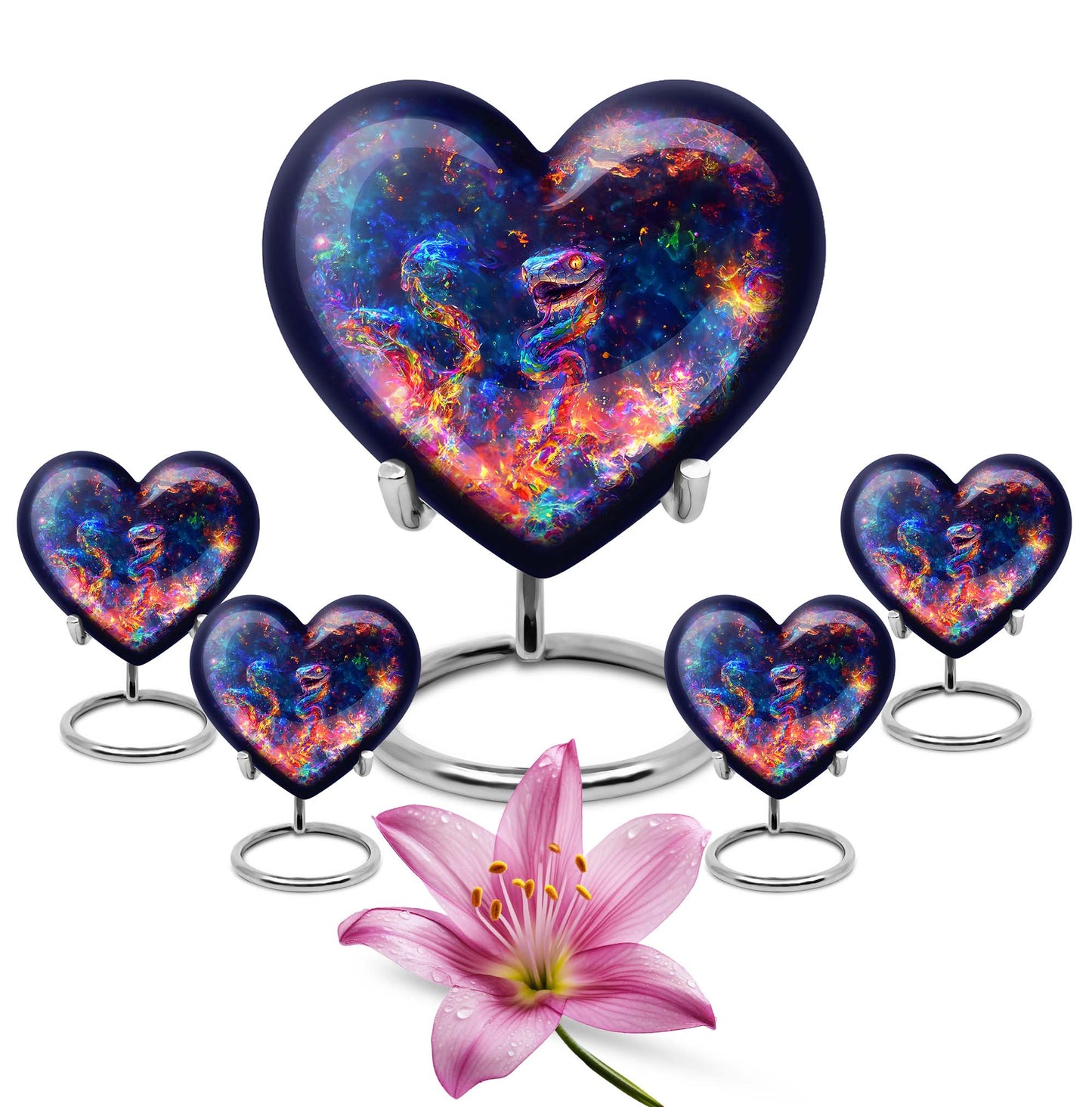 heart shaped snake Urn for adult ashes