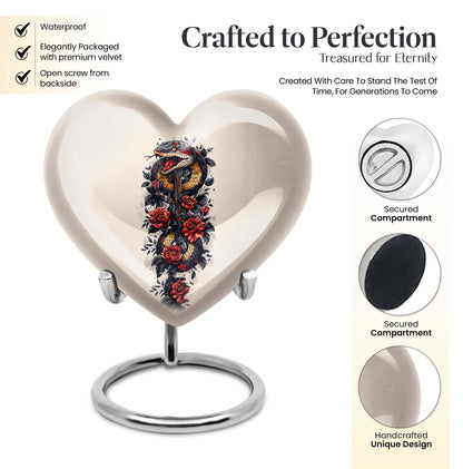 Heart shaped snake urn