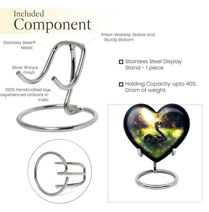 heart designed snake urn for women