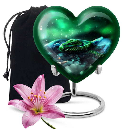  Heart-shaped snake funeral urn for adult human ashes,