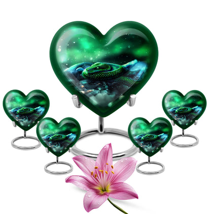  Heart-shaped snake funeral urn for adult human ashes,