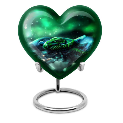  Heart-shaped snake funeral urn for adult human ashes,