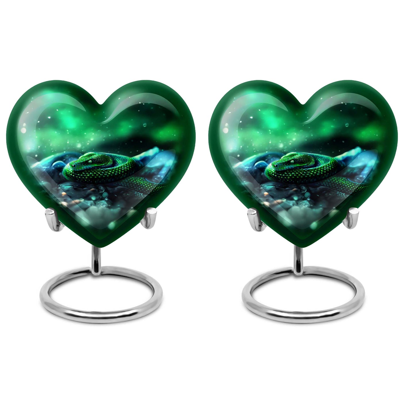  Heart-shaped snake funeral urn for adult human ashes,