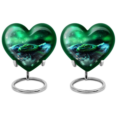  Heart-shaped snake funeral urn for adult human ashes,