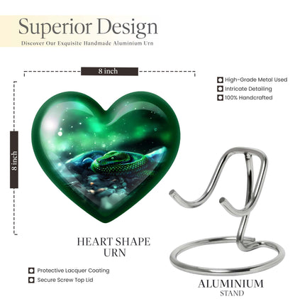  Heart-shaped snake funeral urn for adult human ashes,
