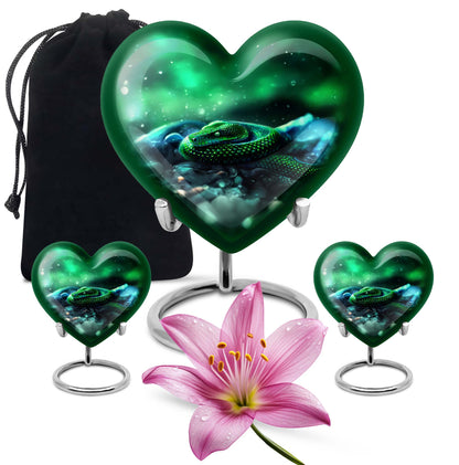  Heart-shaped snake funeral urn for adult human ashes,