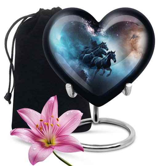 10-inch Heart Urn, horse urn used as cremation dad urn,