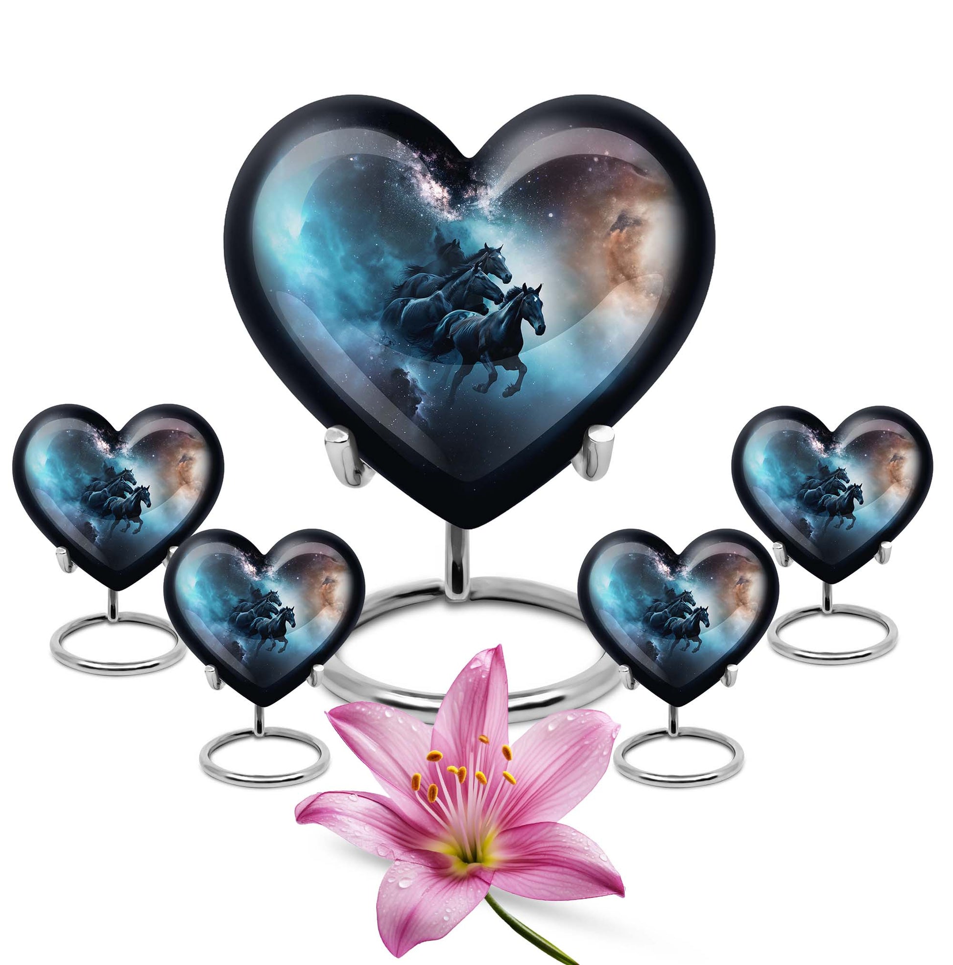 10-inch Heart Urn, horse urn used as cremation dad urn,