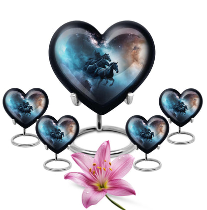 10-inch Heart Urn, horse urn used as cremation dad urn,