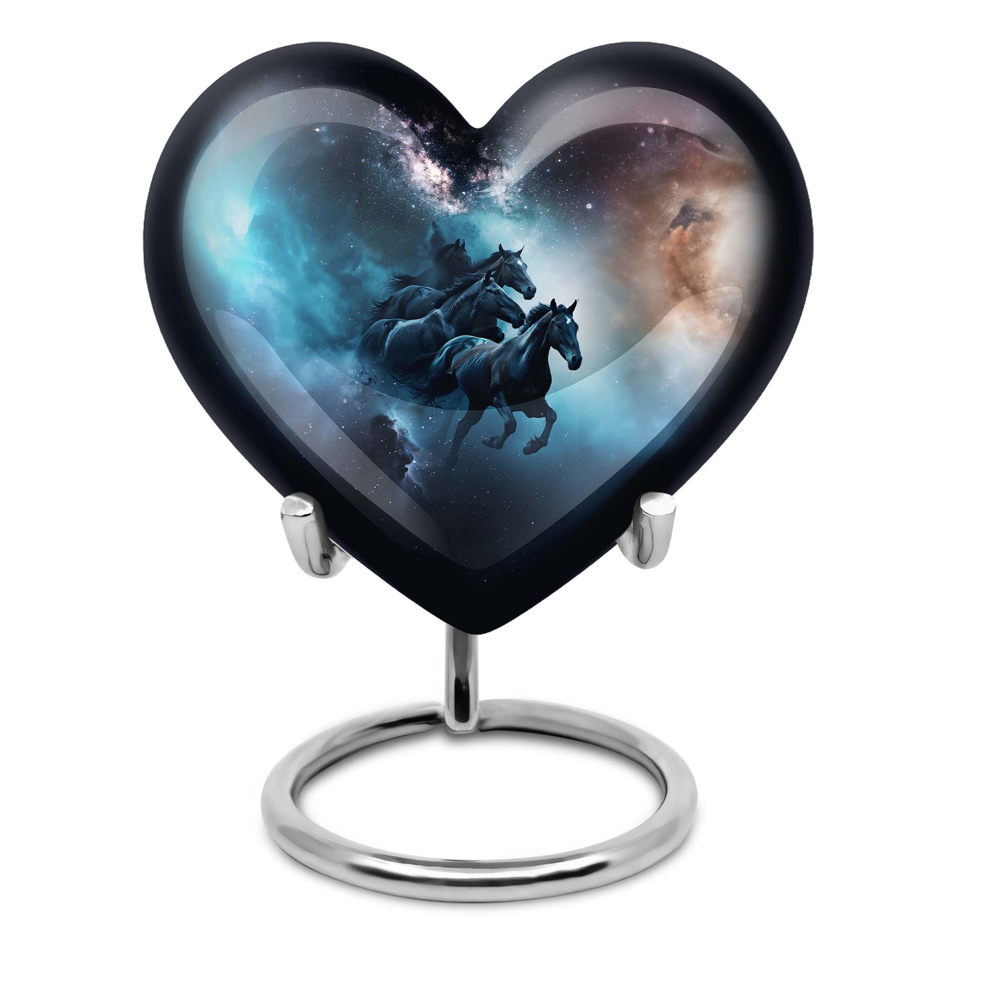 10-inch Heart Urn, horse urn used as cremation dad urn,