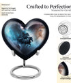 10-inch Heart Urn, horse urn used as cremation dad urn,