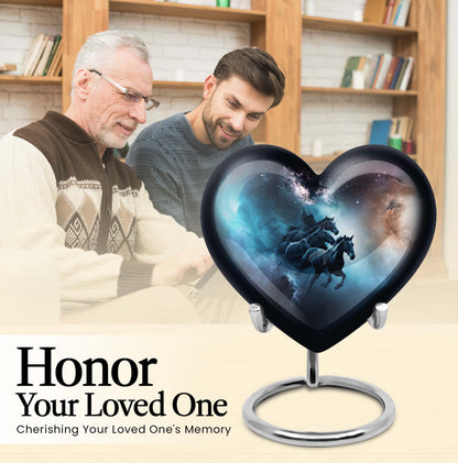 10-inch Heart Urn, horse urn used as cremation dad urn,