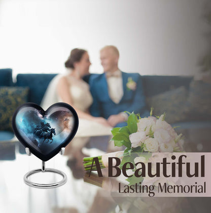 10-inch Heart Urn, horse urn used as cremation dad urn,