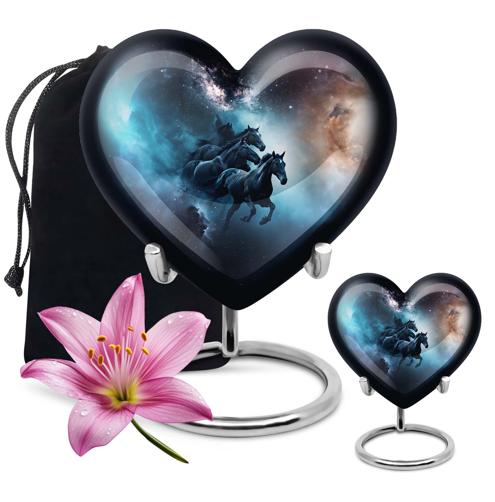 10-inch Heart Urn, horse urn used as cremation dad urn,