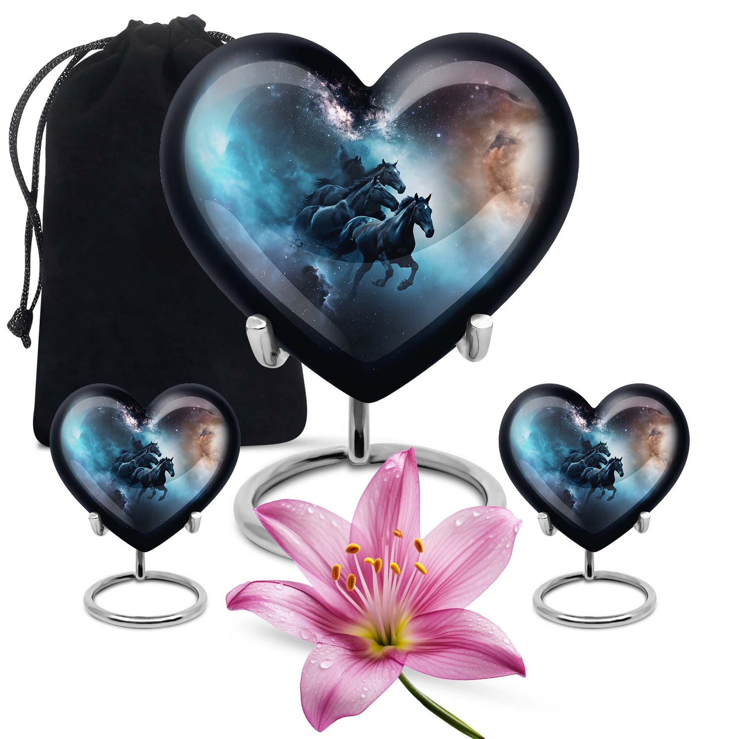 10-inch Heart Urn, horse urn used as cremation dad urn,