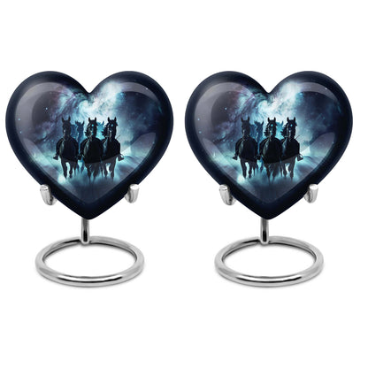 10-inch heart-shaped memorial horse urn, 